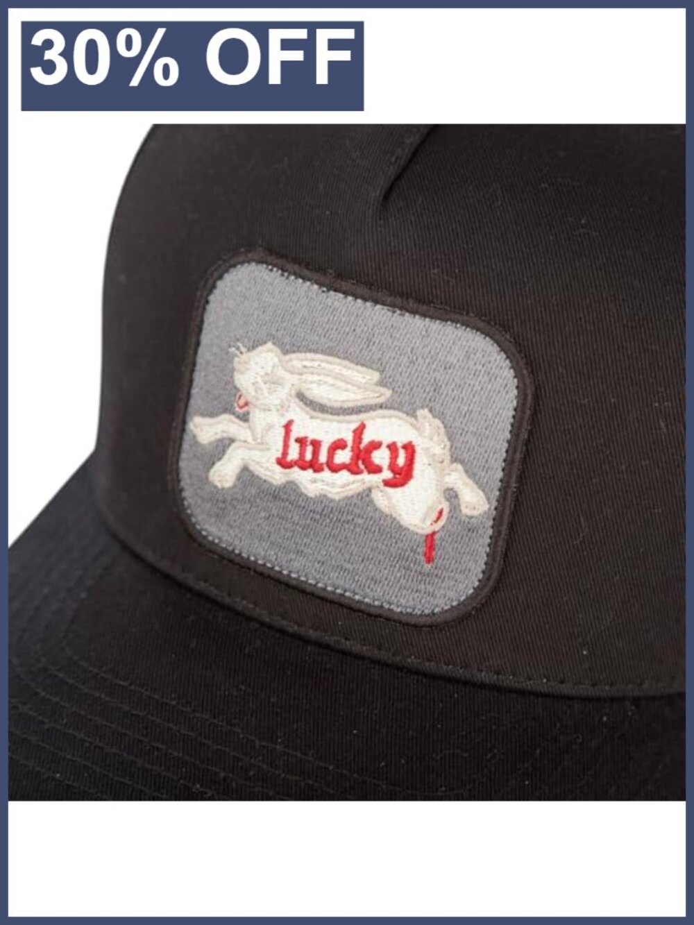 Embroidered Rabbit Patch Trucker Snapback Hat Mesh Back Adjustable - Picture 2 of 5
